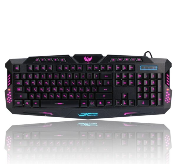 Tricolor Backlight Wired Gaming Keyboard Set - Image 3