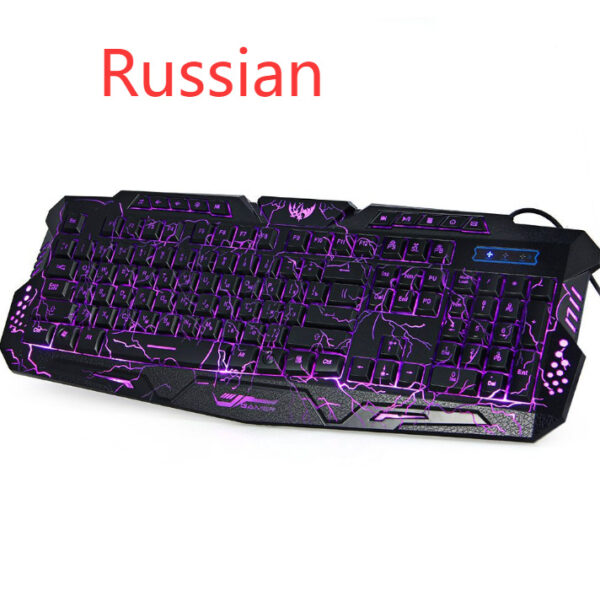 Tricolor Backlight Wired Gaming Keyboard Set - Image 6